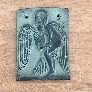 Lyda And Swan Greek Mythology Pottery Wall Art Plaque Decor MADE IN GREECE Vtg‎